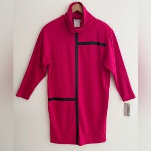 VINTAGE Steilmann Dress Deadstock Colourblock Cowl Neck Shoulder Pads 80’s 90’s